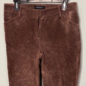 Moda International Brown Leather Suede wide leg Pants Size 8/10